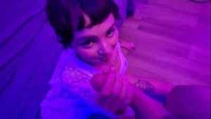 Cute Alt Teen fucks lucky guy and ends with her mouth filled with creamy cum! free