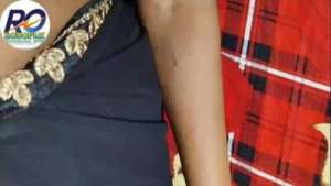 Part (1) Bhabhi looks very beautiful in black saree Super mast chudai pussy hindi audio sound effect
