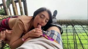Public outdoors fucking POV and cum on ass