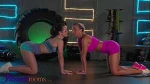 Fitness Rooms Big tits blonde MILF Emily Bright cute Polish teen Olivia Zlota romantic lesbian sex