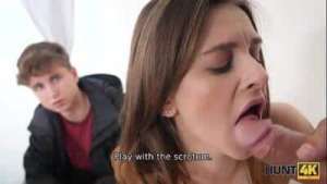 HUNT4K. Stranger offers cash to young couple for crazy sex with him