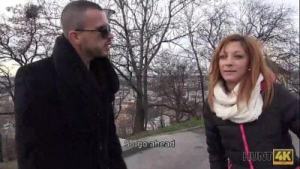 HUNT4K. Teen ginger tells the price of her pussy and stranger agrees