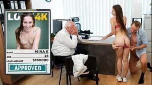 LOAN4K. Petite whore Mina K is doing dirty things in the office to get the loan