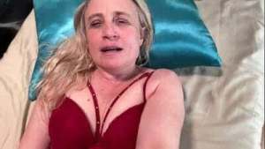 POV View of masturbating my prolapse pussy in my new hot lingerie