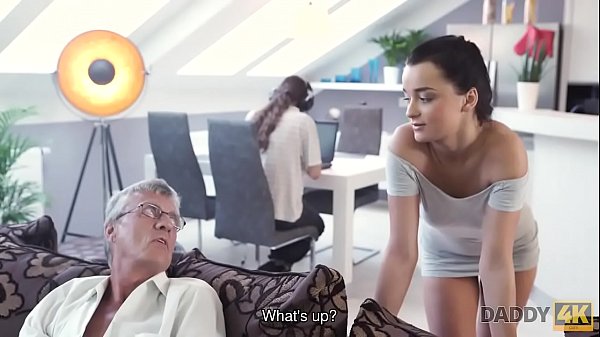 daddy4k taboo sex of old guy and sweet brunette ends with cum in mouth