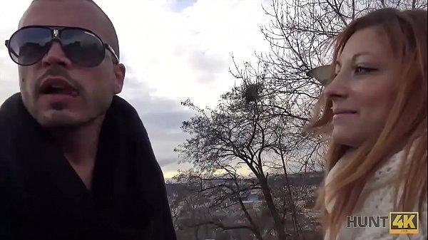 hunt4k man covers redheads tummy with sperm after sex for money