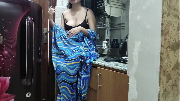 indian stepmom watches and enters her stepsons kitchen to fuck him