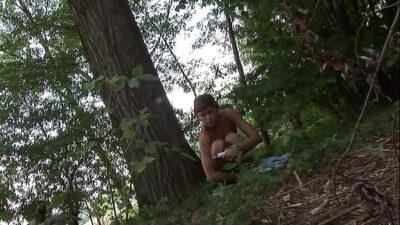 Young Slut Anife Gets Lost In The Woods Then Fucked By Two Strangers