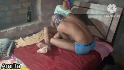 Bhabhi ko at me jor pela