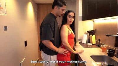 Young man is left alone with the cleaning lady and ends up fucking her in secret