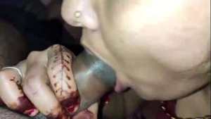 Blowjob and hard pussy licking sex video by newly married couple