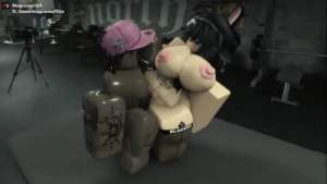 [Roblox] Horny slut has a workout with my thick black cock