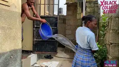 (MDX) Amateur school girl fucked outdoors after her school uniform was splashed and wet. 4k