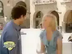 Blonde goes on a long quest to find a bathroom