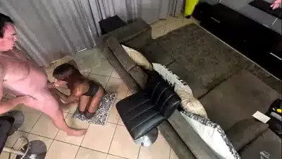 Desi in fishnet bodysuit creamed on BWC while fucked on a chair