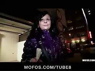 Shy Czech girl is convinced the flash fuck in public for cash