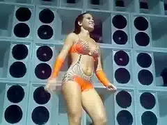 Stunning cameltoe on a dancing babe in spandex