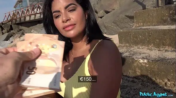 Beach Babe Fucked on a Public Beach and then in Private Swimming Pool – Public Agent