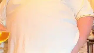 Big coach pisses after the game in his white briefs