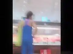 Big tits old lady wearing tight blue sports clothes