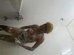 Ebony Joy teen 18+ shower spy