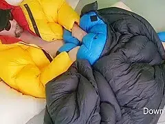 Humping Haglofs Down Bag On Silk Down Comforter