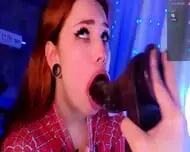 POV webcam dildo blowjob eye contact