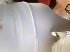 White pants cameltoe an ass