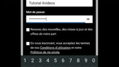 Création d’un compte Xvideos