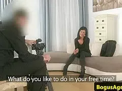 Euro casting babe sucking hard cock