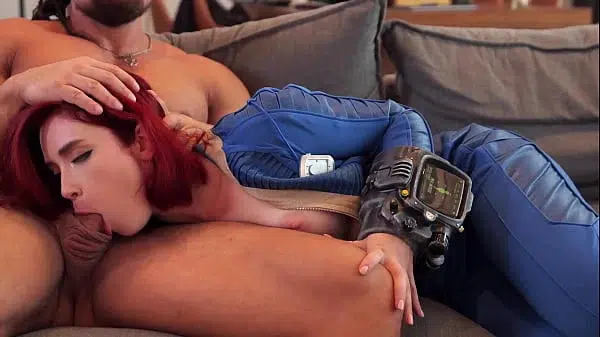 Fallout Cosplay – Redhead Beauty Rough Fucks with Stranger and Receives Two Cumshots on the Face and Ass
