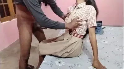 Indian cute desi village college girl come to my home and fucking with big cock