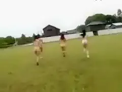 Naked Japanese lasses play some soccer in the nude