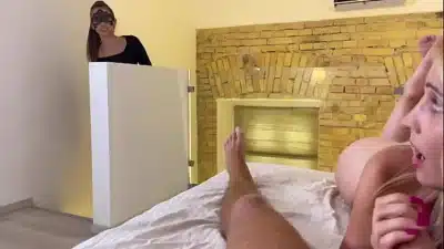 POV Double Blowjob with a lot of balls sucking and sloppy deepthroat