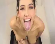 POV webcam dildo blowjob eye contact