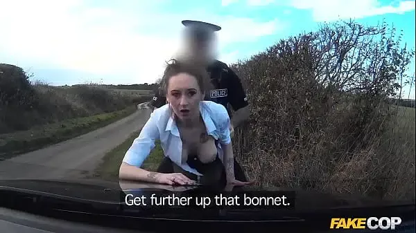 Slutty American MILF in Black Fishnets Fucked by a British Policeman – Fake Cop