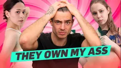 VIP4K. 2 Russian NYMPHOMANIACS giving a dude a proper all the way licking