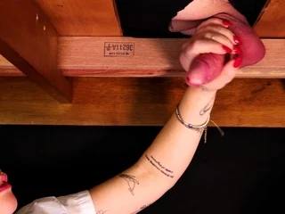 Blonde Schoolgirl Milking Table With Rae Astora