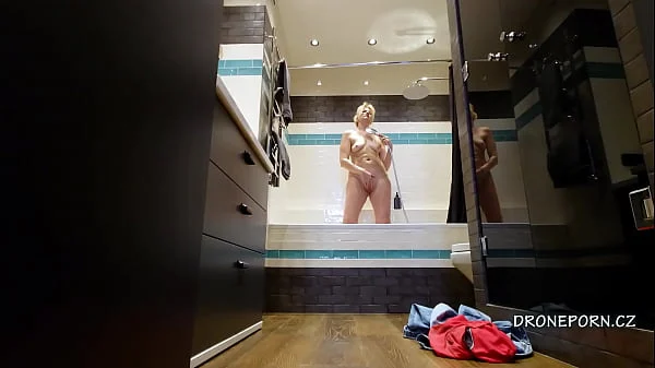 Czech MILF masturbating in the shower