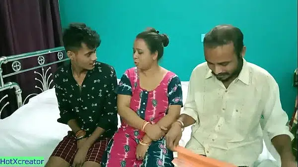 Indian aunty hot threesome sex at home! with hindi clear audio