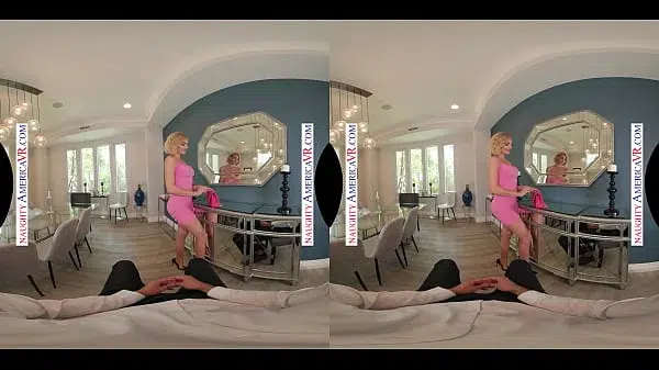 New girl Kenzie Anne wears sexy lingerie for fan before fucking him