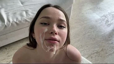 Stepdad tied up his disobedient stepdaughter, fucked her, and came on her face.