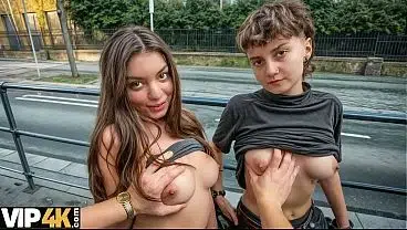 VIP4K. Two pretty Lesbians don’t mind to having a Threesome with a stranger from the train