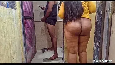 Indian Stepsister caught stepbrother in bathroom with porn