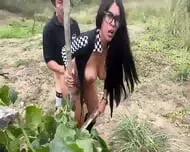 Old Taxi Driver Fucks Busty Stepmother MILF Outdoors