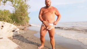 Chubby Bear, Torn Wet Briefs, Nude Beach Jerkoff (onlyfans: skinandearth)