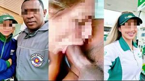 FRENTISTA CASADA CAIU NA NET DANDO NO BANHEIRO DO POSTO PRO POLICIAL