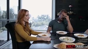 Homophobic stepdad catches fake girlfriend Jewel Diamant forces BJ sex