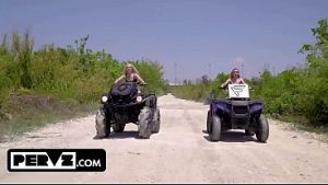 Muddy Hotties Aria Banks And Jessica Marie Get Dirty On ATVs With Nicky