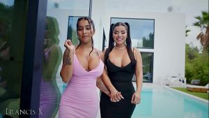 Outdoor Gangbang 9 Guys Fuck 2 Sluts in Lingerie with Anal and DP